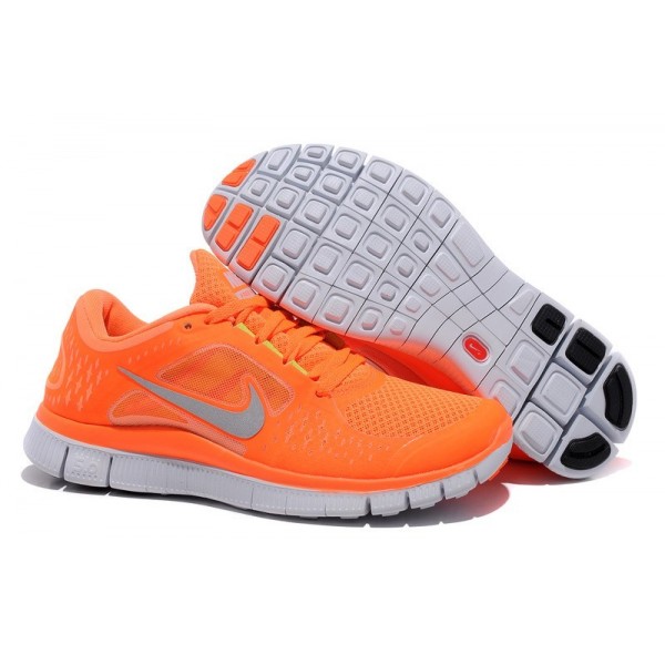 Nike Free Run 3 Herren Laufschuhe 510642-800 Total Orange/Reflektieren Silber/Reines Platin/Volt