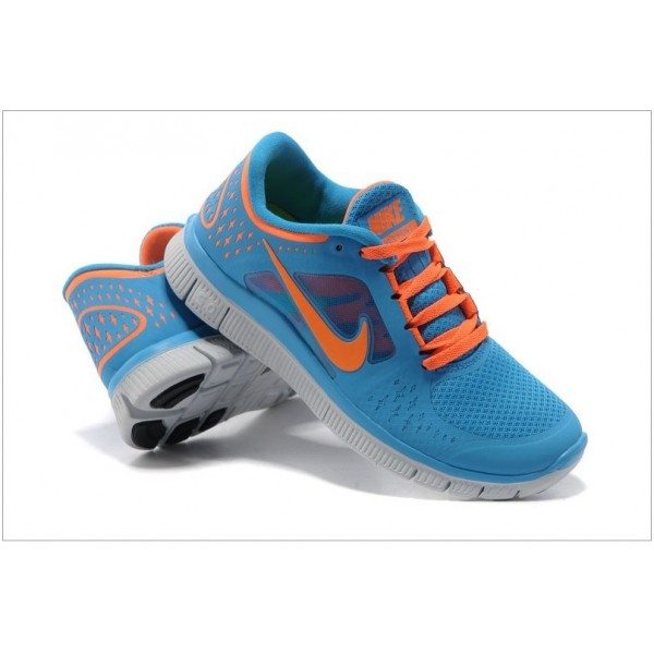Nike Free Run 3 Damen Laufschuhe 510643-402 Blau Glühen/Platin/Total Orange