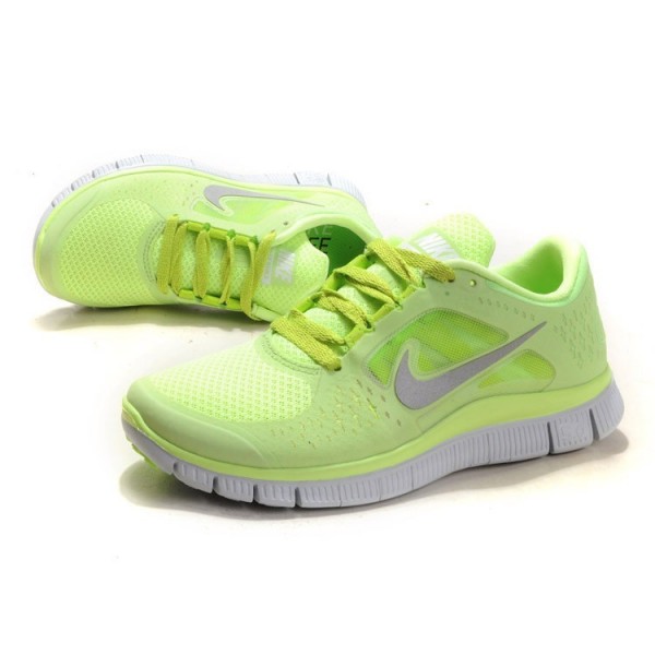 Nike Free Run 3 Damen Laufschuhe 510643-300 Flüssigkeit Kalk/Segel/Reflektieren Silber