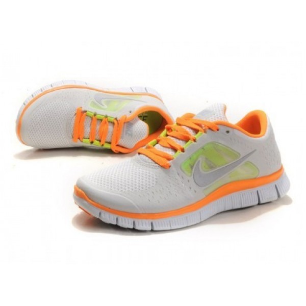 Nike Free Run 3 Damen Laufschuhe 510643-008 Grau Reflektieren Silber Orange