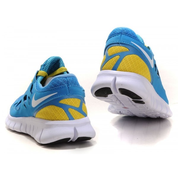 Nike Free Run 2 Herren Laufschuhe Blau Gelb Weiß 443815-006