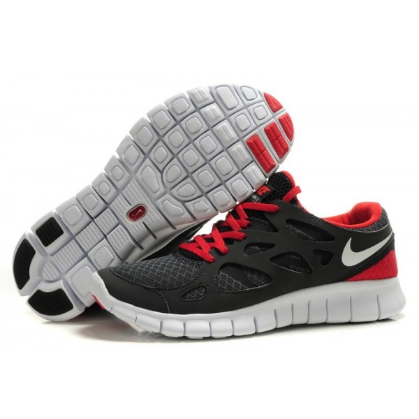 Nike Free Run 2 Herren Laufschuhe Anthrazit Schwarz Weiß Sport Rot 443815-006