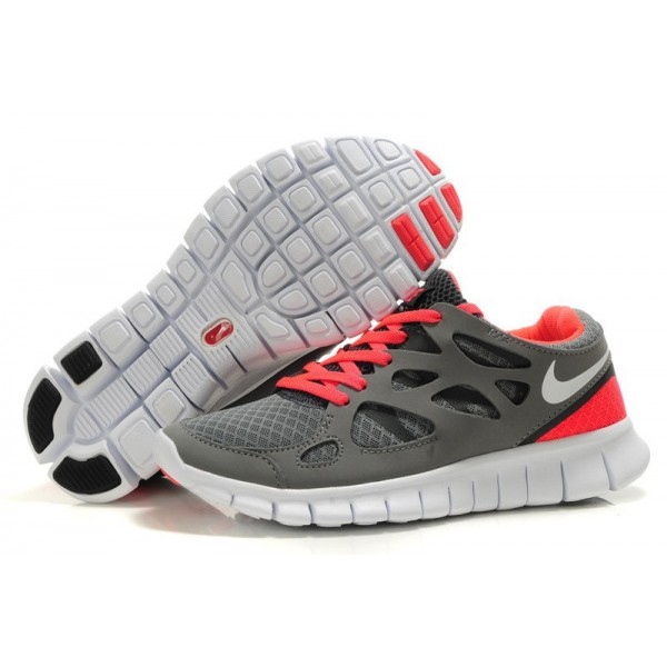 Nike Free Run 2 Damen Laufschuhe Stealth/Anthrazit/Solar Rot/Weiss 443816-016