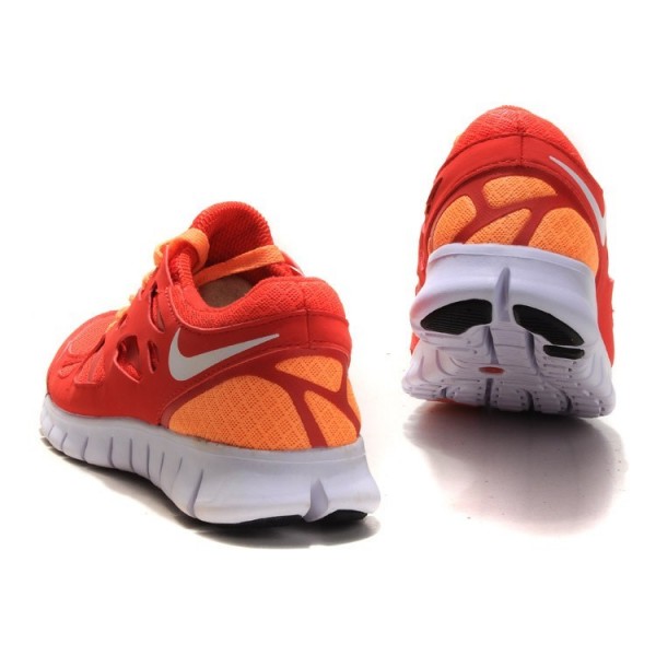 Nike Free Run 2 Damen Laufschuhe Orange/Weiß/Sport Rot 443816-608