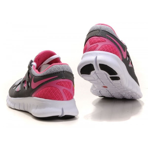Nike Free Run 2 Damen Laufschuhe Kühles Grau/Dunkelgrau/Rosa/Weiß
