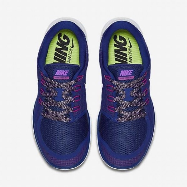 Nike Free 5.0 2015 Damen Laufschuhe Tief Königsblau/Fuchsia Glow 724383-405