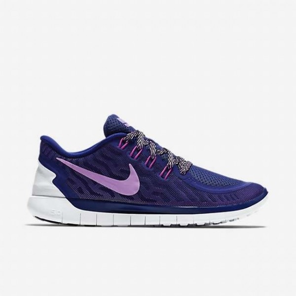 Nike Free 5.0 2015 Damen Laufschuhe Tief Königsblau/Fuchsia Glow 724383-405
