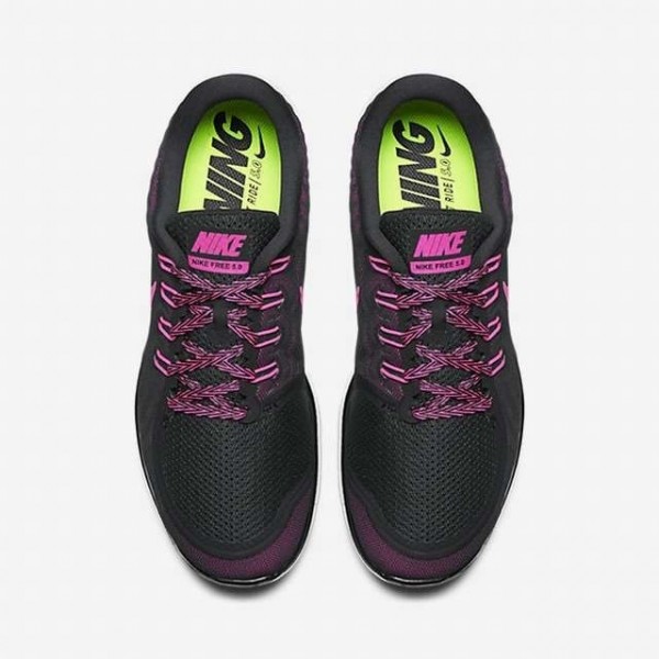 Nike Free 5.0 2015 Damen Laufschuhe Schwarz/Pink Pow/Pink Flash-724383-006