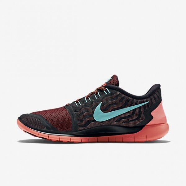 Nike Free 5.0 2015 Damen Laufschuhe Schwarz/Hyper Orange/Kreide Blau 724383-008