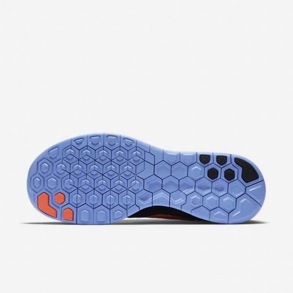 Nike Free 5.0 2015 Damen Laufschuhe Schwarz/Hyper Orange/Kreide Blau 724383-008