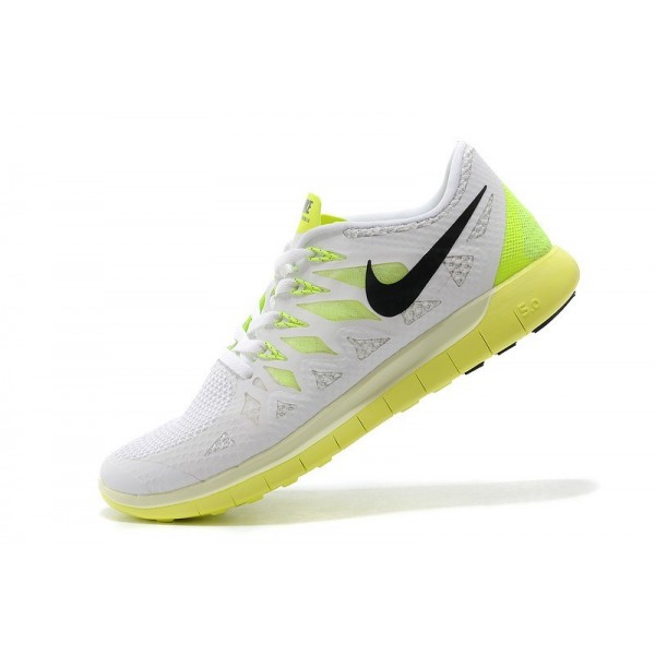 Nike Free 5.0 2014 Herren Laufschuhe Weiß/Schwarz-Volt-Pure Platinum 642198-102