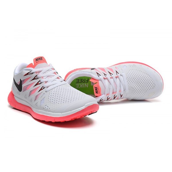 Nike Free 5.0 2014 Damen Laufschuhe Weiß Rosa Schwarz