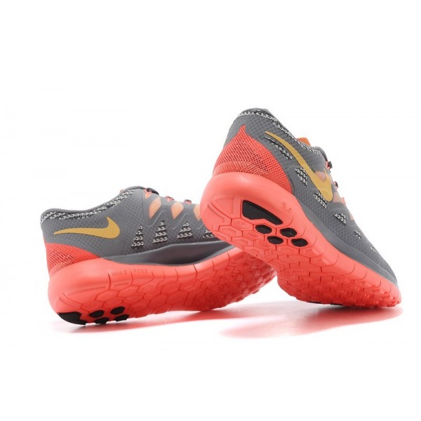 Nike Free 5.0 2014 Damen Laufschuhe Wolf Grau Fusion Rot Orange 642199-012