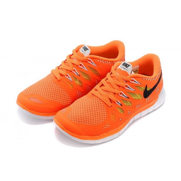 Nike Free 5.0 2014 Damen Laufschuhe Total Orange Schwarz Volt