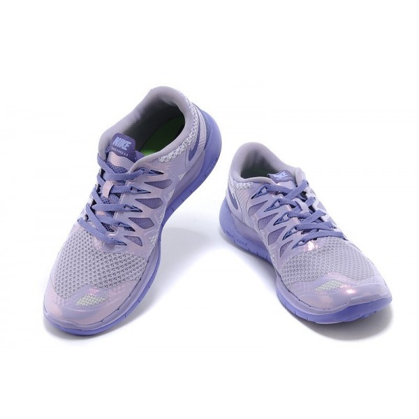 Nike Free 5.0 2014 Damen Laufschuhe Grau Lila Silber 642199-014