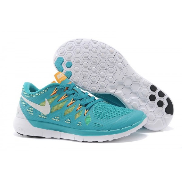 Nike Free 5.0 2014 Herren Laufschuhe Cyan Gelb Orange