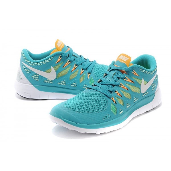 Nike Free 5.0 2014 Herren Laufschuhe Cyan Gelb Orange