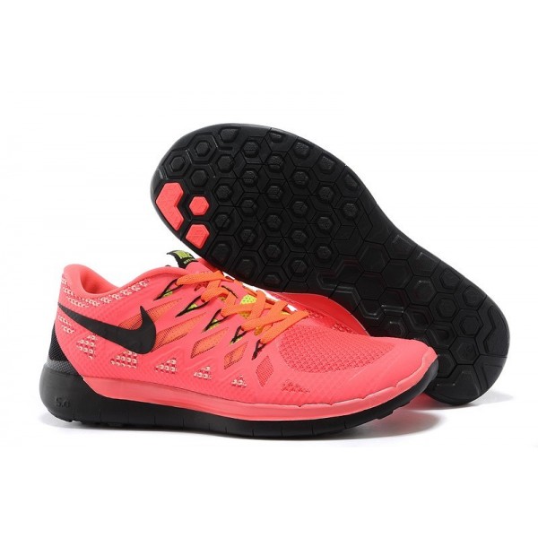 Nike Free 5.0 2014 Herren Laufschuhe Hyper Punch-Schwarz Volt 642198-600
