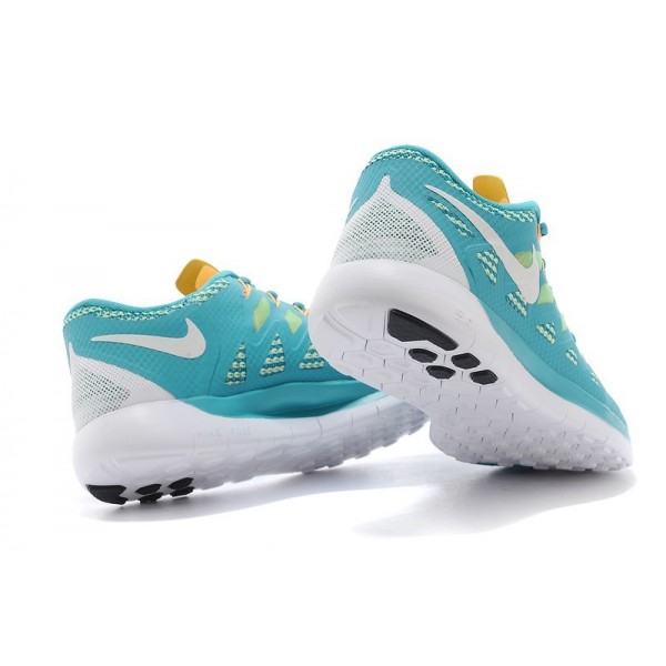 Nike Free 5.0 2014 Herren Laufschuhe Cyan Gelb Orange