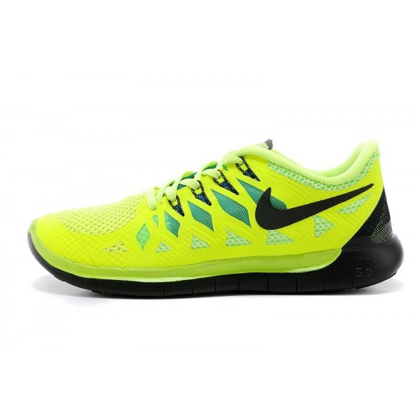 Nike Free 5.0 2014 Herren Laufschuhe Schwarz/Hyper Schlag/Foto Blue 642198-002