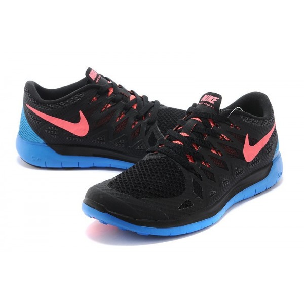 Nike Free 5.0 2014 Herren Laufschuhe Schwarz/Hyper Schlag/Foto Blue 642198-002