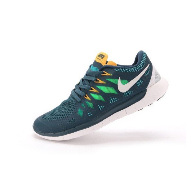 Nike Free 5.0 2014 Herren Laufschuhe Nacht/Weiß/Tribe Grün/Volt 642198-301