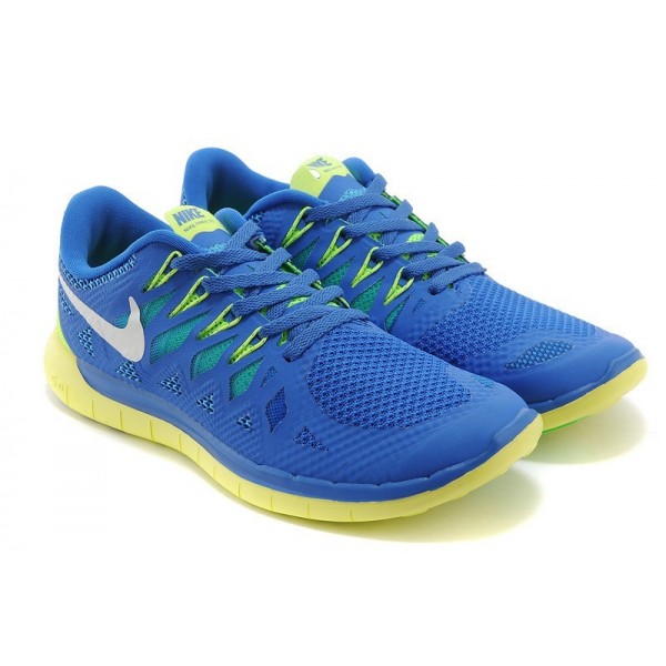 Nike Free 5.0 2014 Herren Laufschuhe Königsblau Zitronengelb