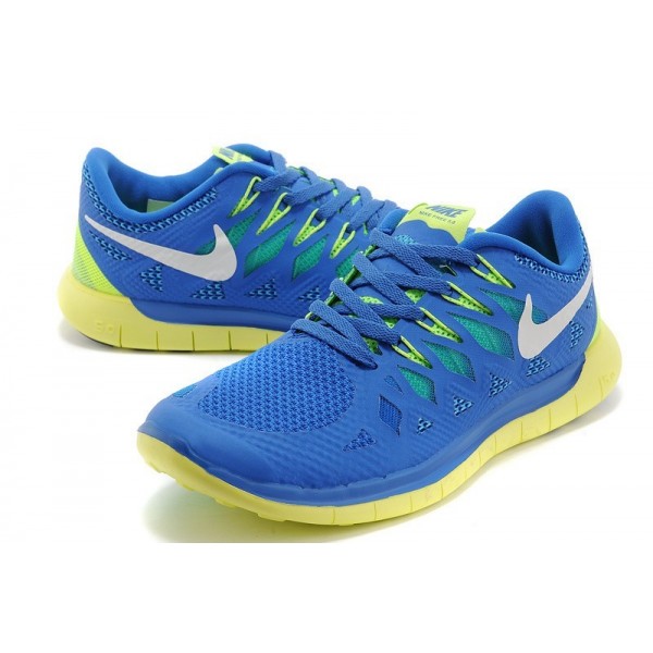 Nike Free 5.0 2014 Herren Laufschuhe Königsblau Zitronengelb