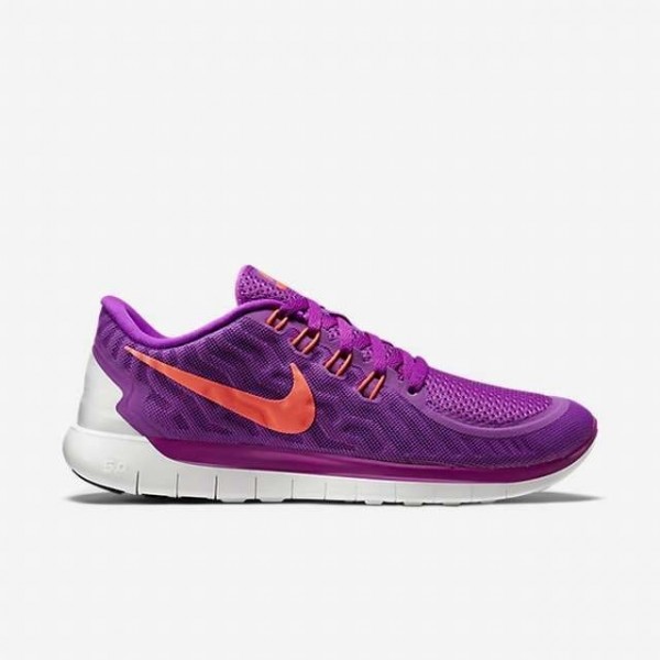 Nike Free 5.0 2015 Damen Laufschuhe Vivid Lila/Hyper Orange/Schwarz/Fuchsia Glow 724383-503