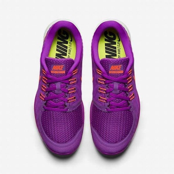 Nike Free 5.0 2015 Damen Laufschuhe Vivid Lila/Hyper Orange/Schwarz/Fuchsia Glow 724383-503