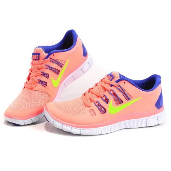 Nike Free Run 5.0 Damen Laufschuhe 580591-598 Rosa Blau Gelb