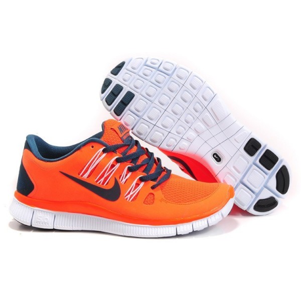 Nike Free Run 5.0 Damen Laufschuhe 580591-565 Orange/Tiefes Blau/Weiß