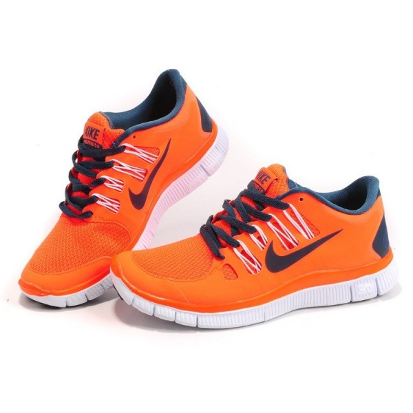 Nike Free Run 5.0 Damen Laufschuhe 580591-565 Orange/Tiefes Blau/Weiß