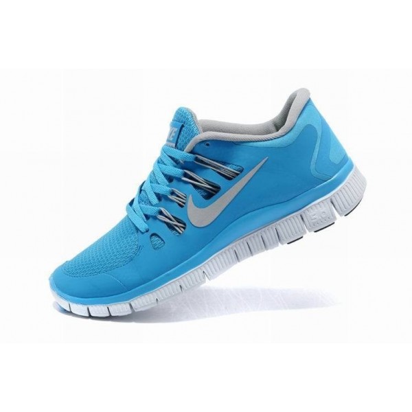 Nike Free Run 5.0 Damen Laufschuhe 580591-400 Hyper Blau/Metallic Silber/Reines Platin/Strata Grau
