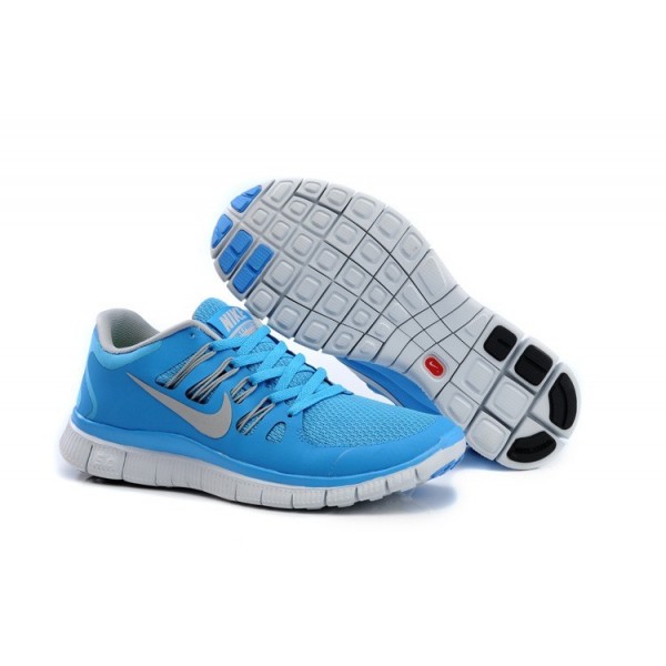 Nike Free Run 5.0 Damen Laufschuhe 580591-400 Hyper Blau/Metallic Silber/Reines Platin/Strata Grau