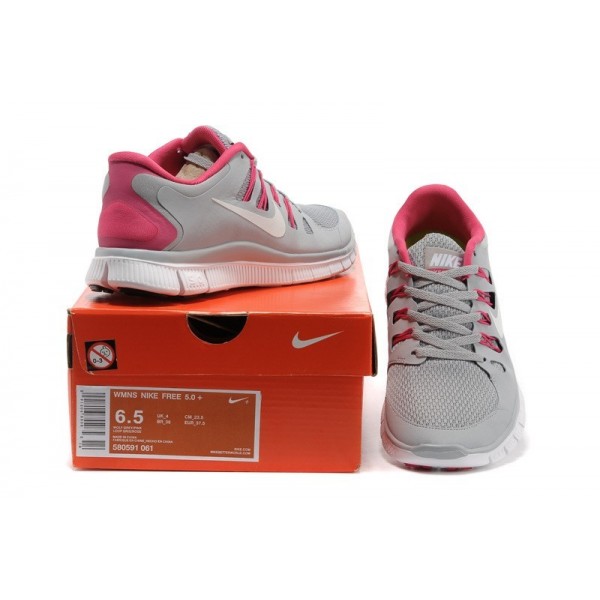 Nike Free Run 5.0 Damen Laufschuhe 580591-061 Wolf Grau/Pink Kraft/Weiß