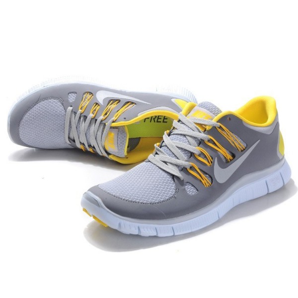 Nike Free Run 5.0 Herren Laufschuhe 579959-730 Hellgrau Gelb