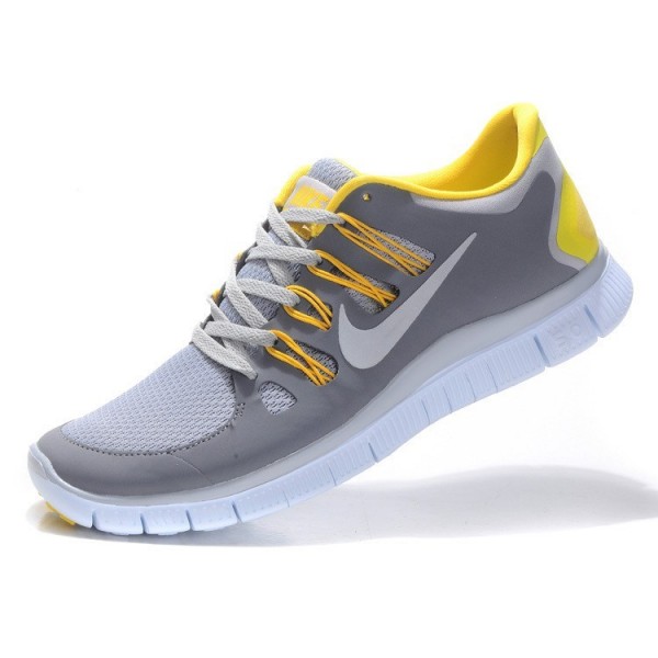 Nike Free Run 5.0 Herren Laufschuhe 579959-730 Hellgrau Gelb