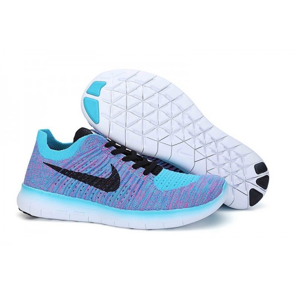Nike Free RN Flyknit Damen Laufschuhe Gamma Blau Schwarz Rosa Explosion 831070-401 Nike Free RN Flyknit Damen Laufschuhe Gamma Blau Schwarz Rosa Explosion 831070-401