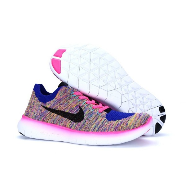 Nike Free RN Flyknit Damen Laufschuhe Blau Lila 831070-400