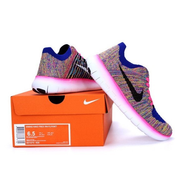 Nike Free RN Flyknit Damen Laufschuhe Blau Lila 831070-400