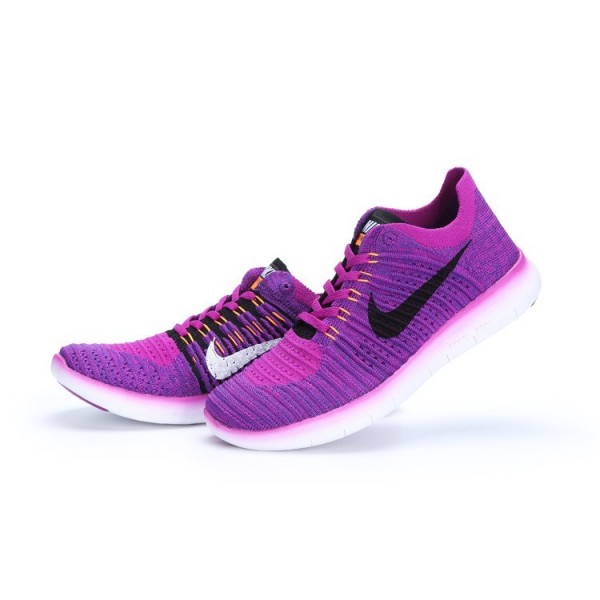 Nike Free RN Flyknit Damen Laufschuhe Hyper Violet/Total Purpurnen/Laser Orange/Schwarz 831070-501