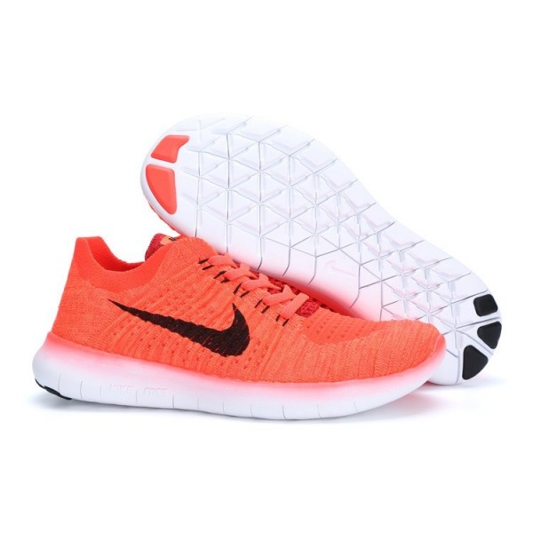 Nike Free RN Flyknit Damen Laufschuhe Hyper Orange 831070-801