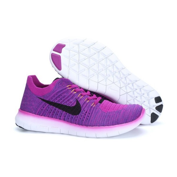 Nike Free RN Flyknit Damen Laufschuhe Hyper Violet/Total Purpurnen/Laser Orange/Schwarz 831070-501