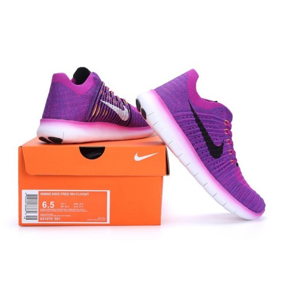 Nike Free RN Flyknit Damen Laufschuhe Hyper Violet/Total Purpurnen/Laser Orange/Schwarz 831070-501