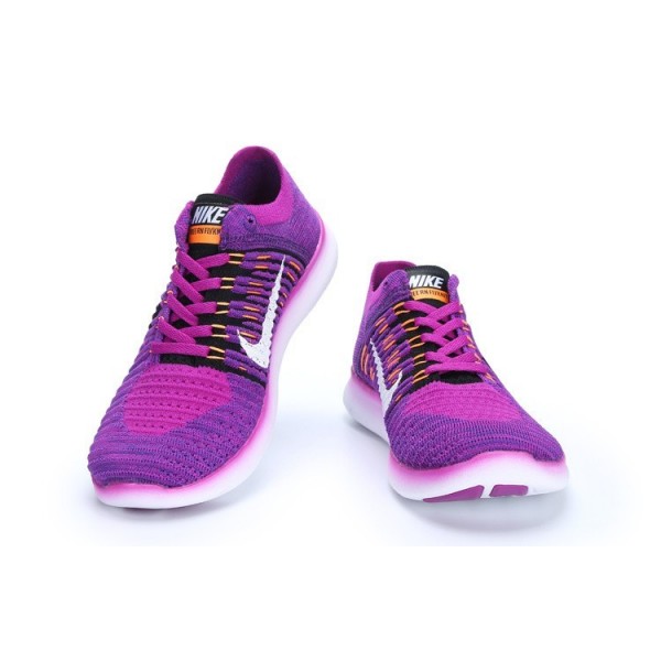 Nike Free RN Flyknit Damen Laufschuhe Hyper Violet/Total Purpurnen/Laser Orange/Schwarz 831070-501