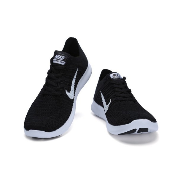 Nike Free RN Flyknit Damen Laufschuhe Schwarz Weiß 831070-001