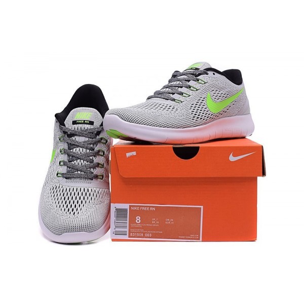 Nike Free RN Herren Laufschuhe Reines Platin/Anthrazit/Schwarz/Elektro Grün 831508-003