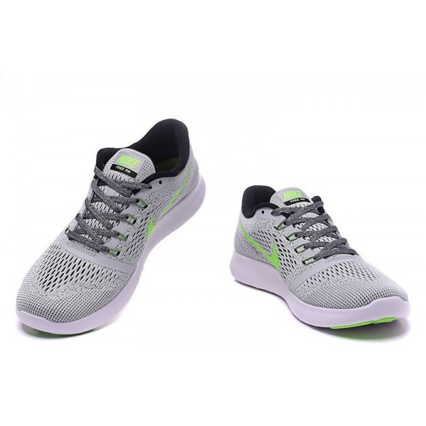 Nike Free RN Herren Laufschuhe Reines Platin/Anthrazit/Schwarz/Elektro Grün 831508-003