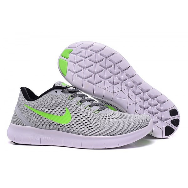 Nike Free RN Herren Laufschuhe Reines Platin/Anthrazit/Schwarz/Elektro Grün 831508-003